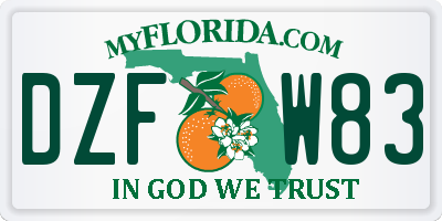 FL license plate DZFW83