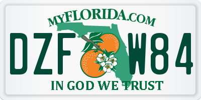FL license plate DZFW84