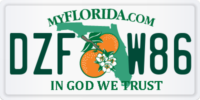 FL license plate DZFW86