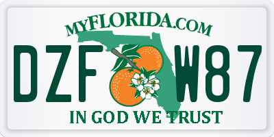 FL license plate DZFW87