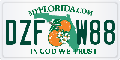 FL license plate DZFW88