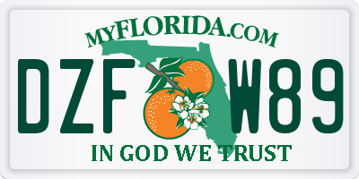 FL license plate DZFW89