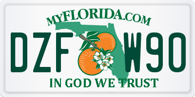 FL license plate DZFW90