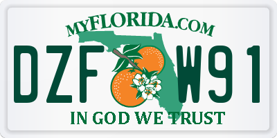 FL license plate DZFW91