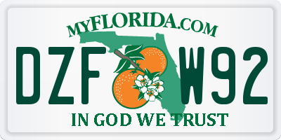 FL license plate DZFW92