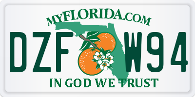 FL license plate DZFW94