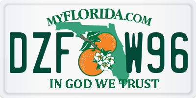 FL license plate DZFW96