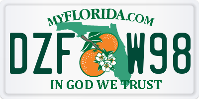 FL license plate DZFW98