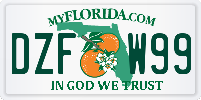 FL license plate DZFW99