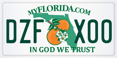FL license plate DZFX00