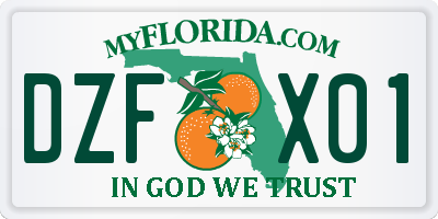 FL license plate DZFX01