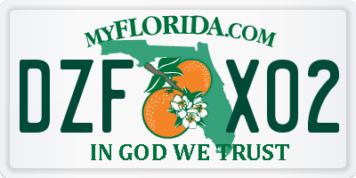 FL license plate DZFX02