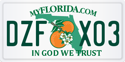 FL license plate DZFX03