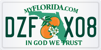 FL license plate DZFX08