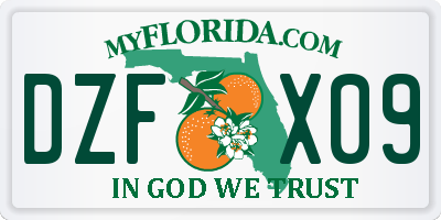 FL license plate DZFX09