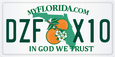 FL license plate DZFX10
