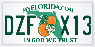 FL license plate DZFX13