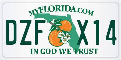 FL license plate DZFX14