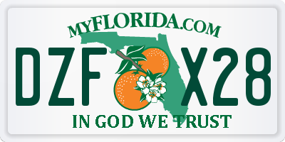 FL license plate DZFX28