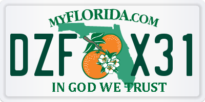 FL license plate DZFX31