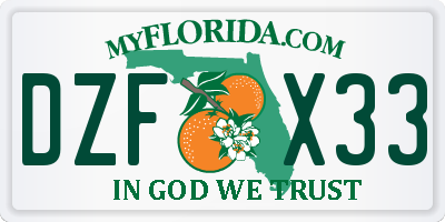 FL license plate DZFX33
