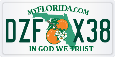 FL license plate DZFX38