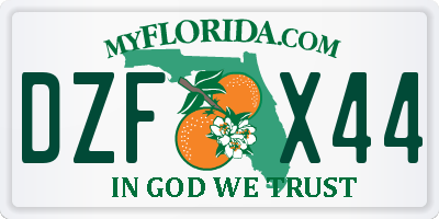 FL license plate DZFX44