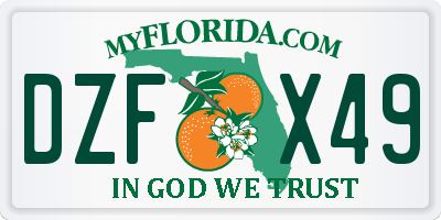 FL license plate DZFX49
