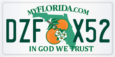 FL license plate DZFX52