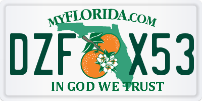FL license plate DZFX53