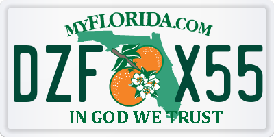 FL license plate DZFX55