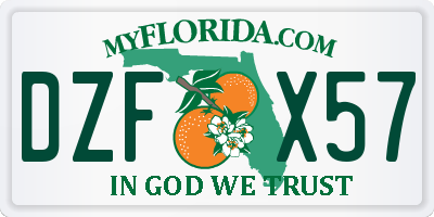 FL license plate DZFX57