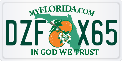 FL license plate DZFX65