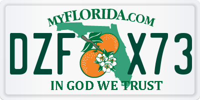 FL license plate DZFX73