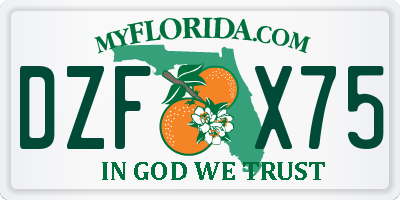 FL license plate DZFX75