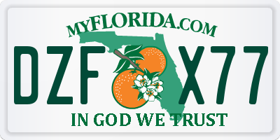 FL license plate DZFX77