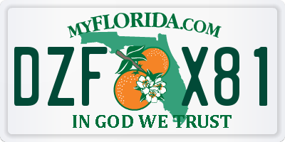 FL license plate DZFX81