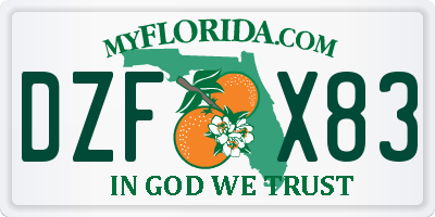 FL license plate DZFX83