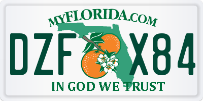 FL license plate DZFX84
