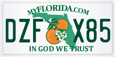 FL license plate DZFX85