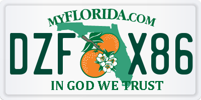 FL license plate DZFX86