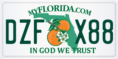 FL license plate DZFX88