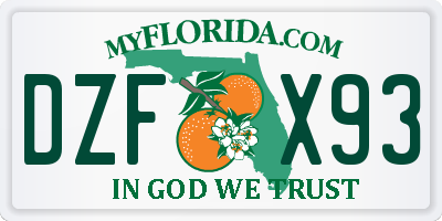 FL license plate DZFX93