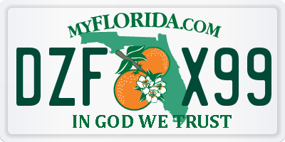 FL license plate DZFX99