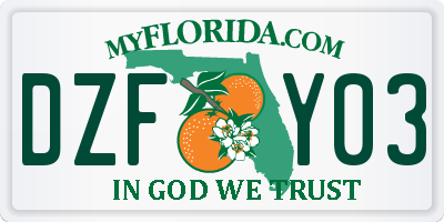 FL license plate DZFY03