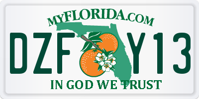 FL license plate DZFY13
