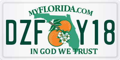FL license plate DZFY18
