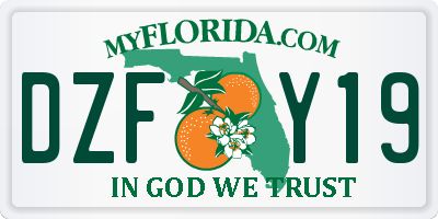 FL license plate DZFY19