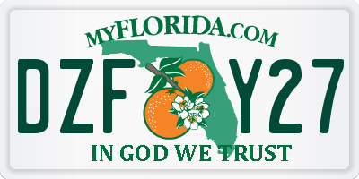 FL license plate DZFY27