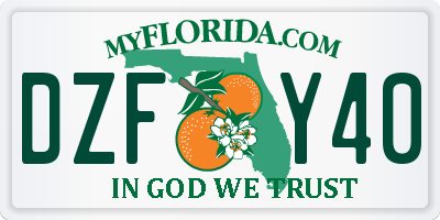 FL license plate DZFY40